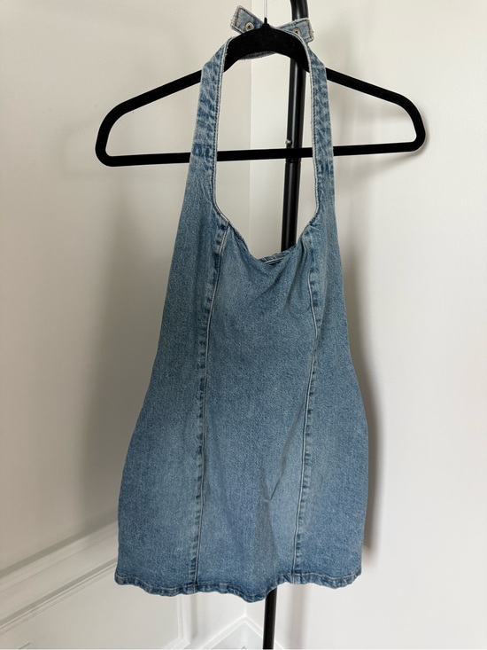 Zara Dresses & Skirts - Zara Denim Halter Mini Dress